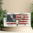thumbnail image 6 of 1 Pcs 2D Flat License Plate Covers & Frames, Deer Skull with American Flag For Decorative Front, Waterproof For Decoration Aluminum License Plate Covers & Frames Cover For Men Women, 12" X 6", 6 of 7