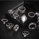 thumbnail image 3 of Anillos para mujer, regalos para mujer, anillos apilables de cristal vintage bohemios para mujer, conjunto de anillos para los nudillos, anillo para mujer, 3 of 4