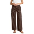 thumbnail image 6 of Miqool Women's Cargo Jeans High Waisted Straight Leg Denim Pants Casual Trendy Baggy Trousers with Pockets, 6 of 9