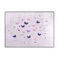 thumbnail image 3 of Pink Butterflies 80''x58'' Extra Large Plush Memory Foam Rug, Soft, Absorbent, Non Slip, 3 of 7