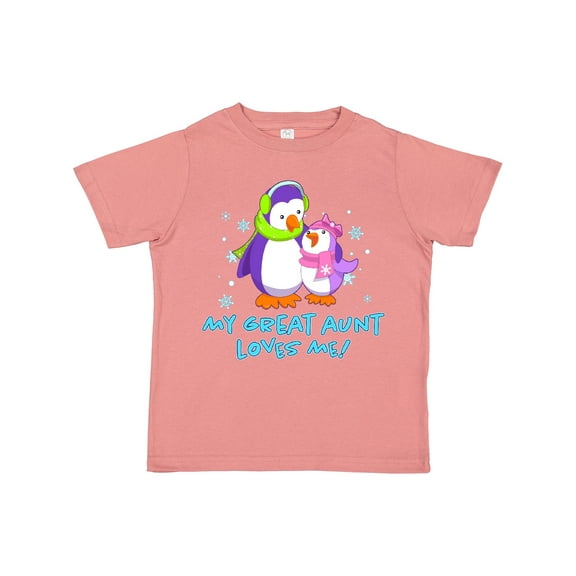 Inktastic My Great Aunt Loves Me Cute Penguins Girls Toddler T-Shirt