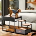 thumbnail image 2 of Tcbosik Pet Step Window Perch with Cat Scratch, Dog and Cat Perch with Storage Drawer and Doodle Board, Multi-Functional Modern Furniture with Metal Frame for Bedroom Living Room, Black, 2 of 8