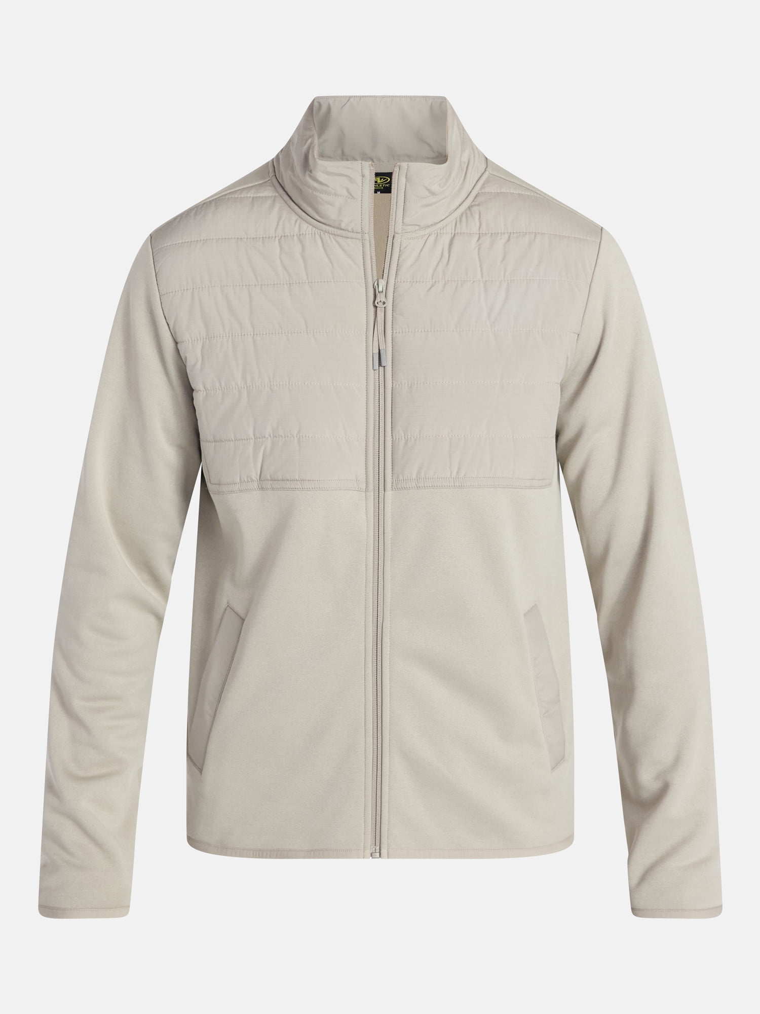 Athletic Works Men's and Big Men's Full Zip Mock Neck Hybrid Jacket, Size S-3XL