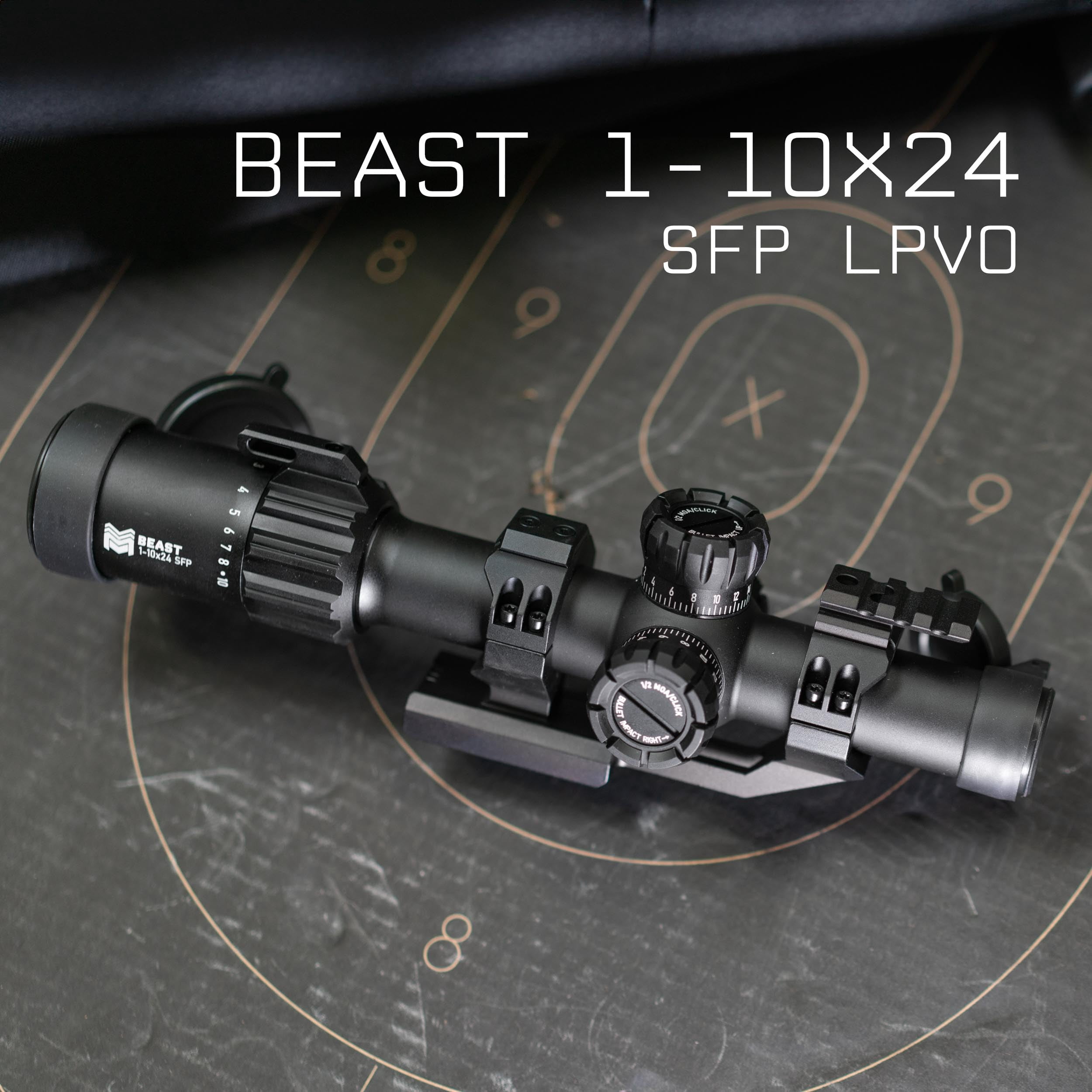 Monstrum Beast SFP 1-10x LPVO Scope with Extra-Low Dispersion Glass | CM9 Reticle