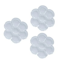 CATIEBYE Transparent Plastic Palettes for Painting Use, Sturdy and Durable, 3Pcs