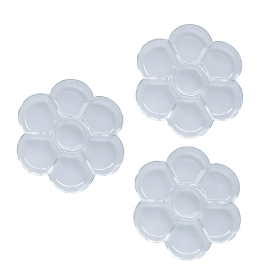 CATIEBYE Transparent Plastic Palettes for Painting Use, Sturdy and Durable, 3Pcs