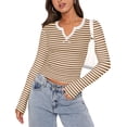 thumbnail image 4 of Zeagoo Womens Tshirts Long Sleeve Shirt Casual V-Neck Rib Knit Pullover Tee Basic Solid Trendy Spring Going Out Tops Underscrub Casual Outfits, 4 of 6