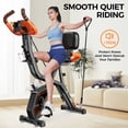 thumbnail image 4 of 4-in-1 Exercise Bike, Foldable Stationary Bike, Tri-Position Indoor Cycling Bike with 8-Level Resistance, Arm Resistance Bands, Pulse Sensor & Back Support Cushion for Home Gym Workout, 4 of 5