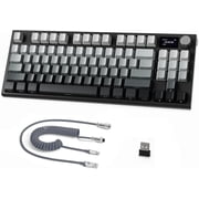 ATTACK SHARK K86 RGB 75% Wireless Gasket Mechanical Keyboard,82 Keys Hot Swappable,4000mAH Battery/CNC Knob & 1.2''HD OLED Digital Display,Custom Linear Switches& Detachable Coiled Cable