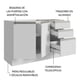 thumbnail image 4 of Mueble Modulo Para Baño Gabinete Lavabo Madesa 120cm BB, 4 of 11