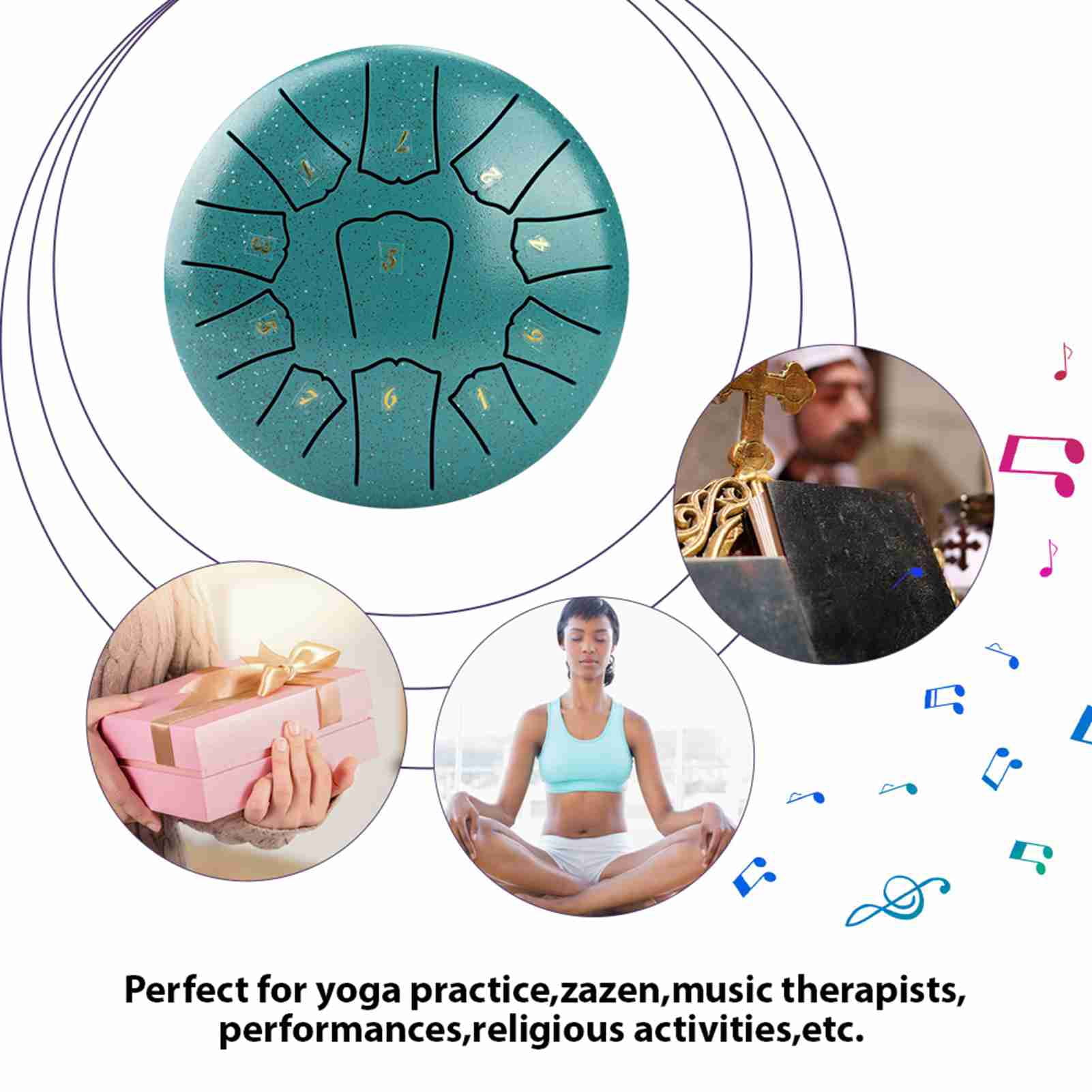 steel tongue drum Drums Steel Tongue Drum 6 Inch 11 Notes D Key Percussion Instrument Portable with Drum Mallets for Meditation Yoga Beginners Majors Family Friends Christmas Gift Handpan