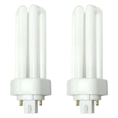 827 Single Tube Luxrite CF26DT/E/827 26-Watt Triple Tube Compact Fluorescent Light Bulb, 2700K Warm White, 1800 Lumens, 4-Pin GX24Q-3 Base (2 Pack) ()