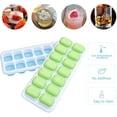 thumbnail image 4 of Ice Cube Trays 2 Pack, Easy-Release Silicone & Flexible 14-Ice Cube Trays with Spill-Resistant Removable Lid, BPA Free, for Cocktail, Freezer, Stackable Ice Trays with Covers, 4 of 5