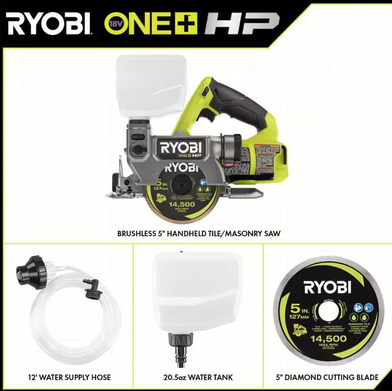 RYOBI - ONE+ HP 18V Cordless Handheld Wet/Dry Masonry Tile Saw (Tool Only)