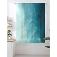 thumbnail image 2 of Sheer Curtains 63 Inch Length, Blue Teal Ombre Semi Sheer Curtains Light Filtering Window Treatment, Coastal Beach Modern Abstract Art Privacy Voile Drapes for Living Room Bedroom 52x63 Inch, 2 of 7