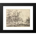 thumbnail image 2 of Bruno van Straaten 18x15 Black Modern Framed Museum Art Print Titled - Goatherd and Goats, 2 of 5