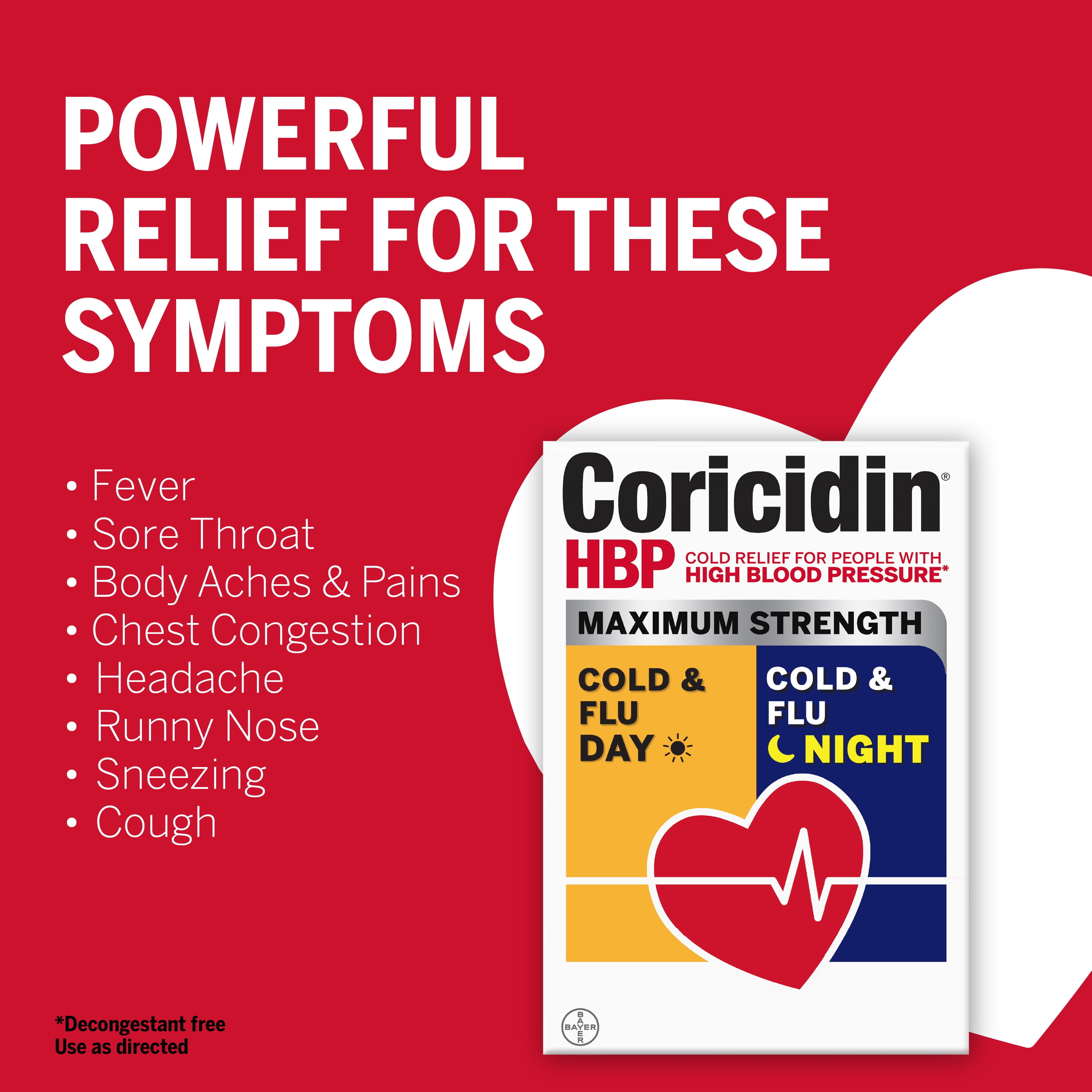 Coricidin HBP, Maximum Strength Cold & Flu Day + Night Liquid Gels, 24 CT