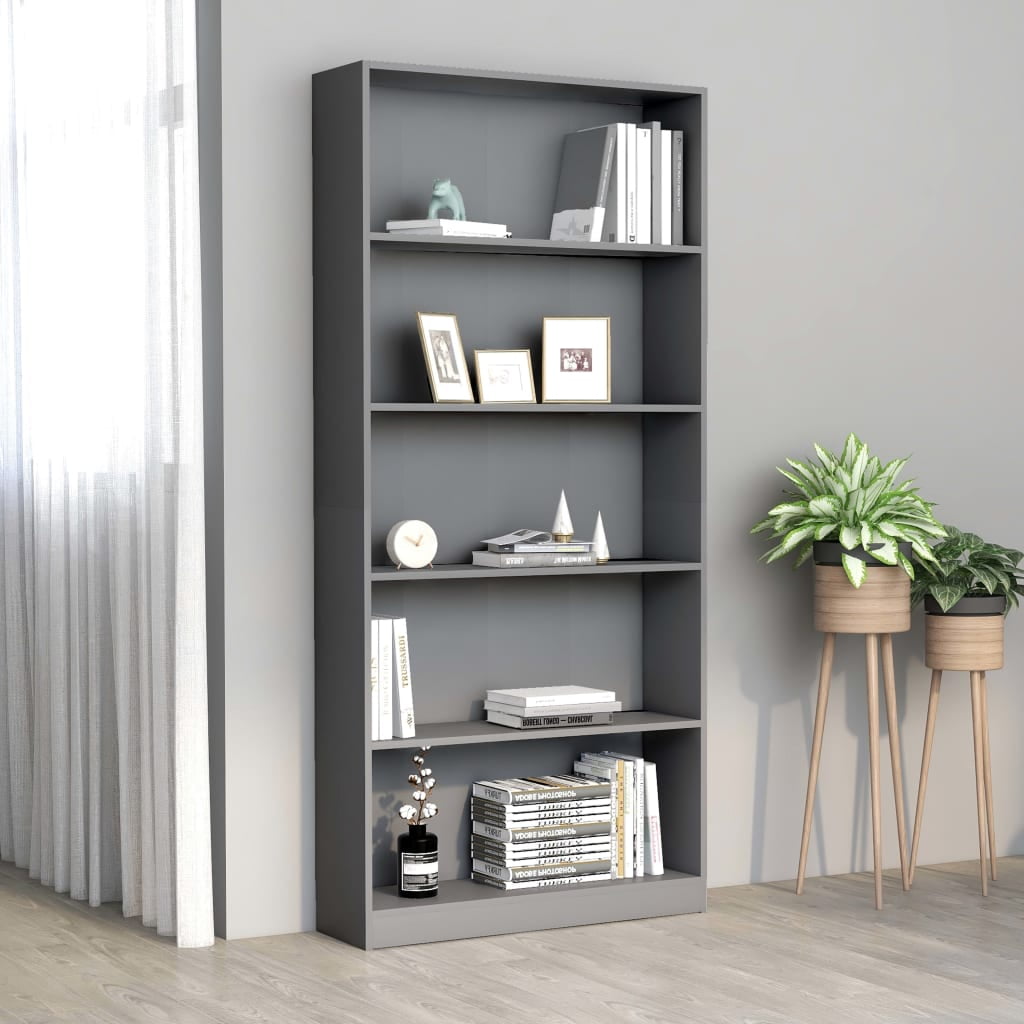 Lowestbest 31" Book Cabinet, 5-Tier Book Cabinet Side Corner Storage Cabinet, Gray Lowestbest 31" Book Cabinet, 5-Tier Book Cabinet Side Corner Storage Cabinet, Gray