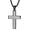 Silver-black, variant on Men's Cross Necklace 316L Stainless Steel Jesus Christ Pendant Gold Plating Pendant CZ Diamond Crucifix Jewelry Rolo Chain 22"+2”