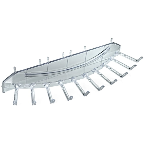 Ten Hook Necklace Bar for Pegboard or Slatwall. Overall Measurements: 16"W x 6.25"D, 4-Pack