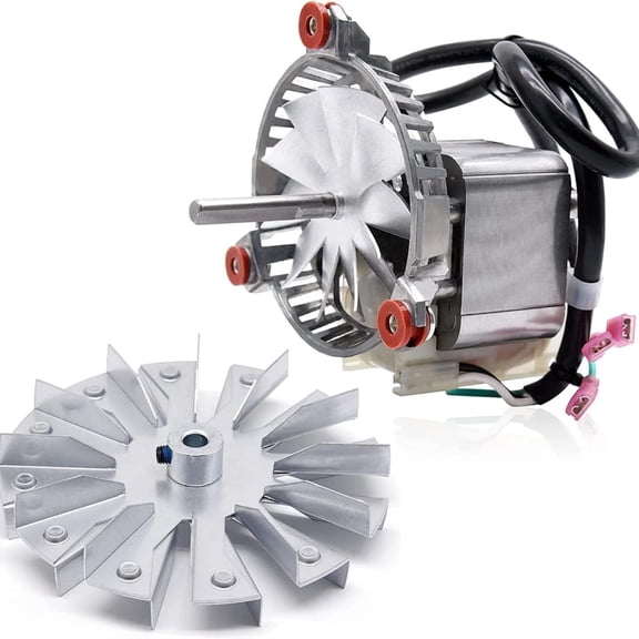 3-21-08639 Combustion Blower Motor Replacement for Harman P68, P43, P61, P61A, Accentra 52i, Advance, P38 Pellet Stoves, With 3-20-502221 Double Paddle Fan Blade