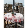 thumbnail image 3 of Outdoor Tablecloth with Umbrella Hole Zipper Pink Hydrangea Round Tablecloth 54" Waterproof Outside Table Cloth Farm Florals Butterflies Botanical Flowers Patio Table Cover Tablecloths for Picnic, 3 of 8