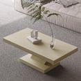 thumbnail image 4 of GZXS Modern Coffee Table with Cross Leg Base, Rectangle Center Tea Table for Living Room, 47.24"L x 23.62"W x 15.35"H, Imitative Oak, 4 of 8