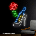 thumbnail image 3 of Glowneon High Heels Wine Rose Neon Sign, High Heels Wine Rose Led, 3 of 4