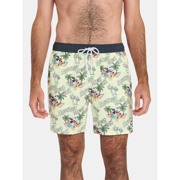 Neff Men's and Big Men's Mickey Mouse Print Swim Trunks, Sizes S-3XL