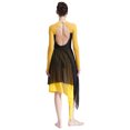thumbnail image 5 of Aiihoo Womens Color Block Lyrical Ballet Dance Dress Backless Modern Contemporary Dance Overlays Cocktail Dress Yellow XXL, 5 of 7