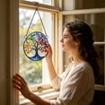 thumbnail image 6 of Stained Glass Suncatcher Colorful Acrylic Window Hanging, Summer Light Catcher Ornament for Nature Lovers, Sun Catchers for Window Decor, Glass Art​, B, 6 of 9