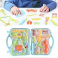 thumbnail image 4 of 15pcs Doctor Toy Light Blue Educational Cleanable Roles Play Games Kids Pretend Stethoscope Toys Kits, 4 of 4