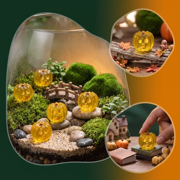 Halloween Party Decor Props, Miniature Artificial Resin Pumpkin Ornaments Suitable For, Halloween Decorate for Party Favors, Home Accents, DIY Crafts Room Decor