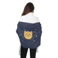 thumbnail image 4 of FORMRS Womens Scarf Winter Soft Long Big Warm Shawls Wrap Tassel Scarves, Orange Cat Planet, 4 of 9