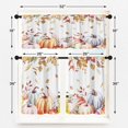 thumbnail image 4 of Fall Leaves Floral Kitchen Curtains with Valance and Tier Sets 36 Inch, 3 Pieces Autumn Pumpkin Leaf Rod Pocket Drapes Window Treatment Curtains for Kitchen Over Sink Dining Room Decor, 4 of 6