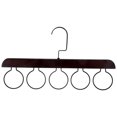 thumbnail image 1 of Multifunctional Wooden Scarf Closet Organizer Hanger Ties Belts Shawls Holder Rack with 5 Loops (Retro Color), 1 of 6