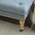 thumbnail image 2 of Linon Kacie 62" Wide Button Tufted Bench, Distressed Gray with Washed Blue Linen, 2 of 7