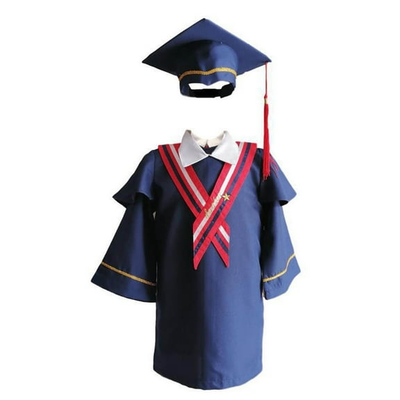 Coerni Toddler Kids Boys Girls Kindergarten Graduation Outfits&Set with Tassel Hat 2pc 2024 Certificate Cap Gown Shawl Set