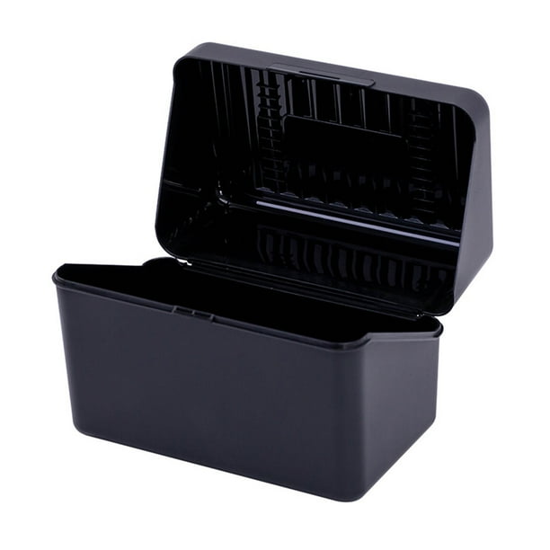 Business Card Holder with Lid Plastic Name Card Organizer Box Holds Up