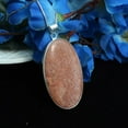 thumbnail image 3 of Peach Amazonite Gemstone Pendant for Her, Peach Amazonite Necklace With Box Chain, Anniversary Gift For Girlfriend, 3 of 5