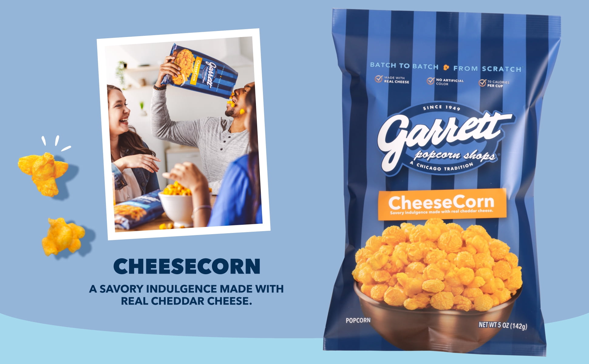 (3 pack) Garrett Popcorn Shops, CheeseCorn, 5 oz