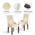 thumbnail image 5 of AFO Wing Back Dining Chairs Set of 2, Button Tufted Fabric Kitchen Chairs with Solid Rubberwood Legs, Upholstered High Back Side Chair, Beige, 5 of 8