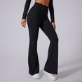 thumbnail image 4 of YAPPO Women's High Waisted Flared Yoga Pants, High Stretch Asymmetrical Bootcut Leggings for Workout & Studio, Navy Blue, 4 of 7
