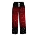thumbnail image 5 of Christmas Sleep Pants for Women Snowflakes Drawstring Wide Leg Sleep Pants Elastic High Waist Casual Holiday Festive Xmas Pajama Pants, XL, 5 of 7