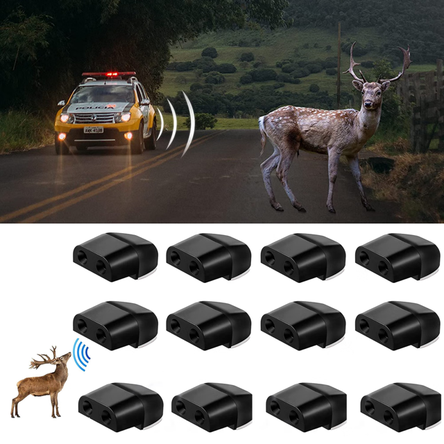 10 Silbatos de Ciervo Advertencia de Vida Silvestre, Dispositivo Autoadhesivo de Advertencia de Coche, Alarma de Ciervo Dispositivo de Bocina de Seguridad Vial Silbato de Alerta de Animales para Coche