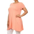 thumbnail image 2 of Women's Casual Plus Size Solid Color Blouse Tunic Top Shirt, 2 of 4