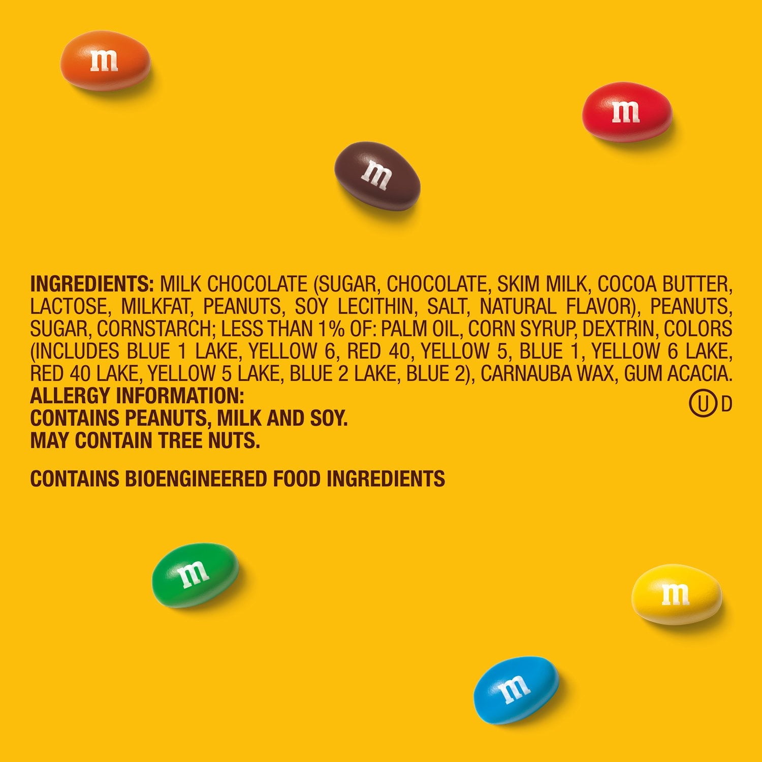 M&M’S Peanut Milk Chocolate Candy, Party Size, 62 oz. With White Bowl By OMA