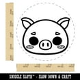 thumbnail image 2 of Charming Kawaii Chibi Pig Face Blushing Cheeks Rubber Stamp for Scrapbooking Crafting Stamping - Large 1-1/4 Inch, 2 of 7