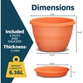 thumbnail image 2 of 10-Inch Whiskey Barrel Planters Outdoor Pack of 5 - Durable Plastic Plant Pots for Indoor & Outdoor Use with Drainage & Saucer, Lightweight Rustic Barrel Planters for Flowers, Herbs & Small Plants, 2 of 4