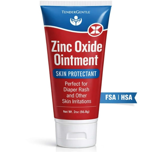 Tender Gentle Zinc Oxide Ointment for Adults and Babies - 2 oz Diaper Rash Ointment - Skin Protectant for Diaper Rashes, Cuts, and Burns